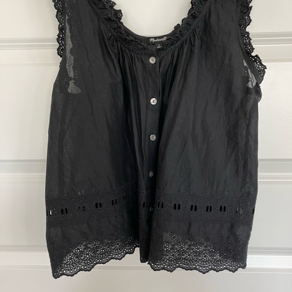 Madewell Embroidered Ruffle-Trim Top - Picture 8 of 9
